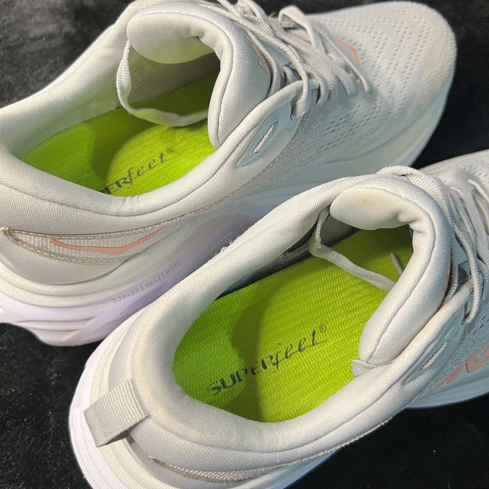 Hoka One One Bondi 8 1127952 HMLR Womens 10B Athletic Running Shoes Gray Sneaker - Picture 6 of 7